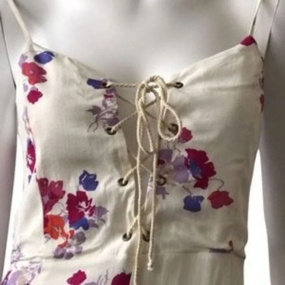 Minkpink Floral Lace-Up Romper With Rope Tie Front - Picture 3 of 5